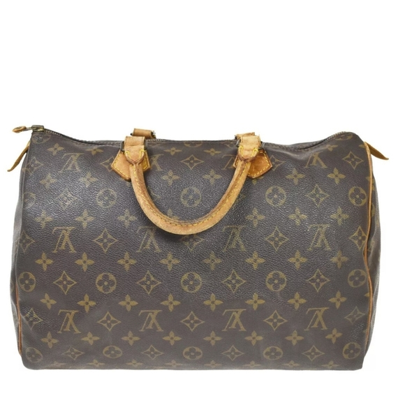 LOUIS VUITTON LV SPEEDY 35 TRAVEL HAND BAG MONOGRAM LEATHER BROWN M41524 62JD308 - Picture 3 of 10